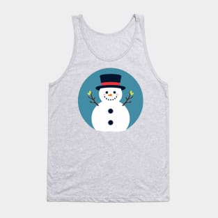 Christmas Snowman with Leafy Branches Tank Top